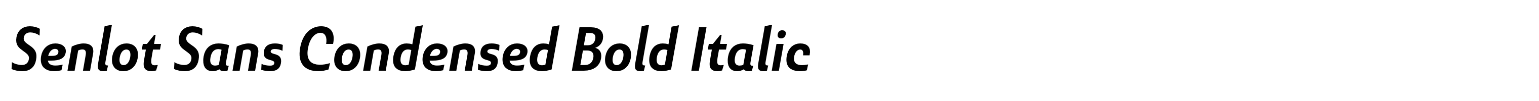 Senlot Sans Condensed Bold Italic
